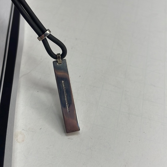 Authentic Tiffany & Co sterling Silver Bar & cord Necklace with COA - Picture 6 of 9